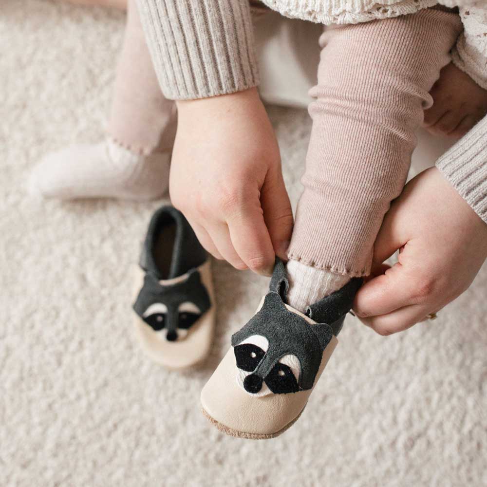 Waschbär - Barfußschuhe, Hausschuhe und Krabbelschuhe, IVN Naturleder zertifiziert
