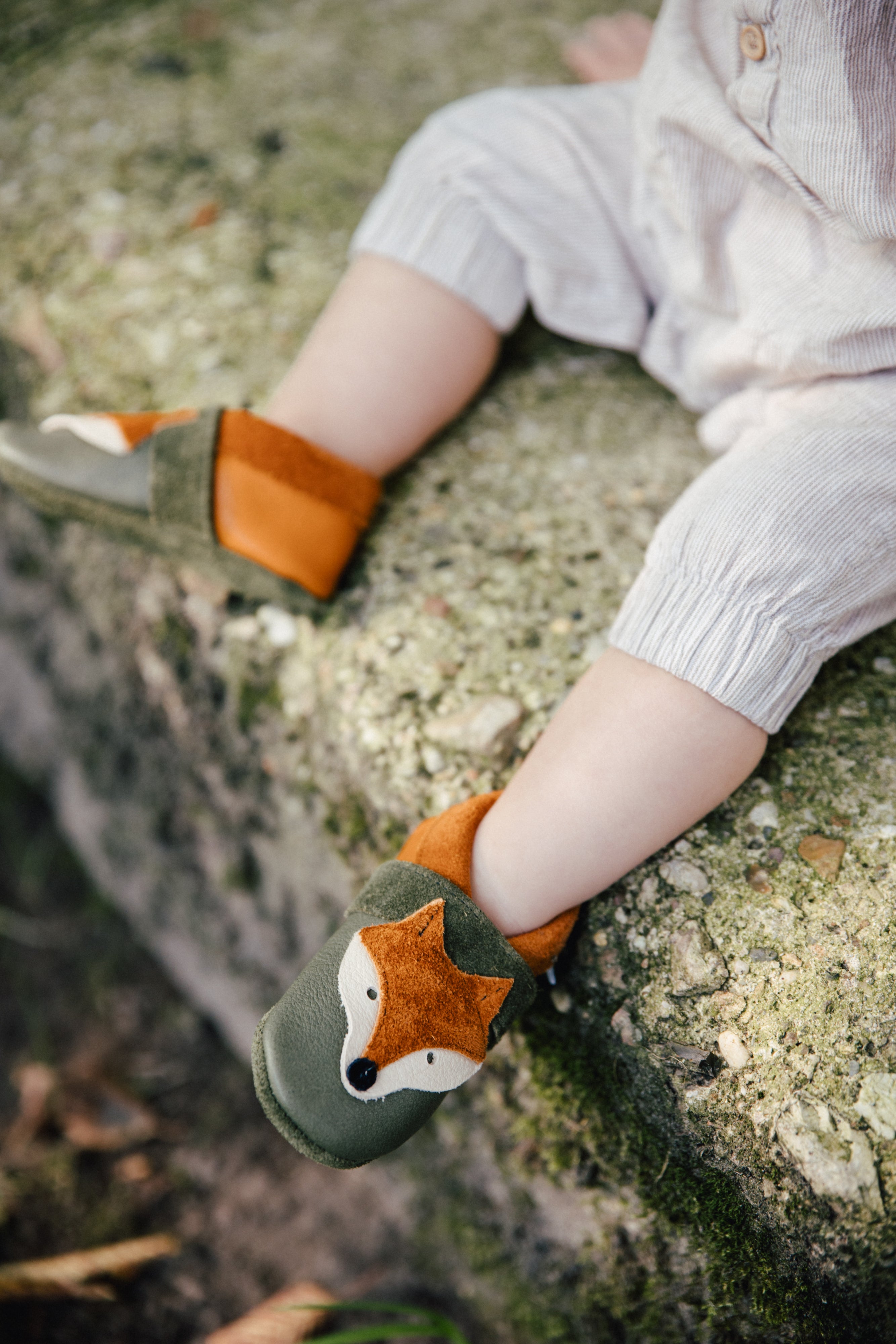 SV - Fuchs - Khaki Barfußschuhe, Hausschuhe und Krabbelschuhe, IVN Naturleder zertifiziert