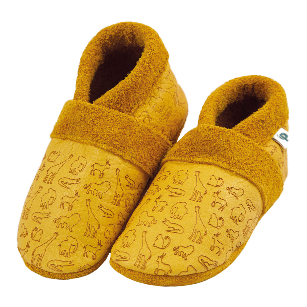 SV - Honey - Afrika All Over - Barfußschuhe, Hausschuhe und Krabbelschuhe, IVN Naturleder zertifiziert