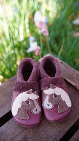Unicorn - crawling shoes and slippers made of natural leather