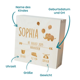 Geschenkset Geburt mit Holzbox Elefant