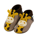 Giraffe - crawling shoes and slippers made of natural leather