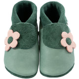 SV - Flair mit Blume distel - Barfußschuhe, Hausschuhe und Krabbelschuhe, IVN Naturleder zertifiziert