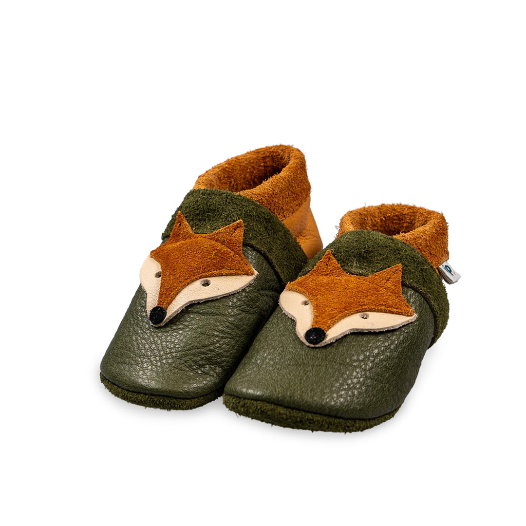 Fox - crawling shoes and slippers made of natural leather
