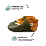 Fox - crawling shoes and slippers made of natural leather