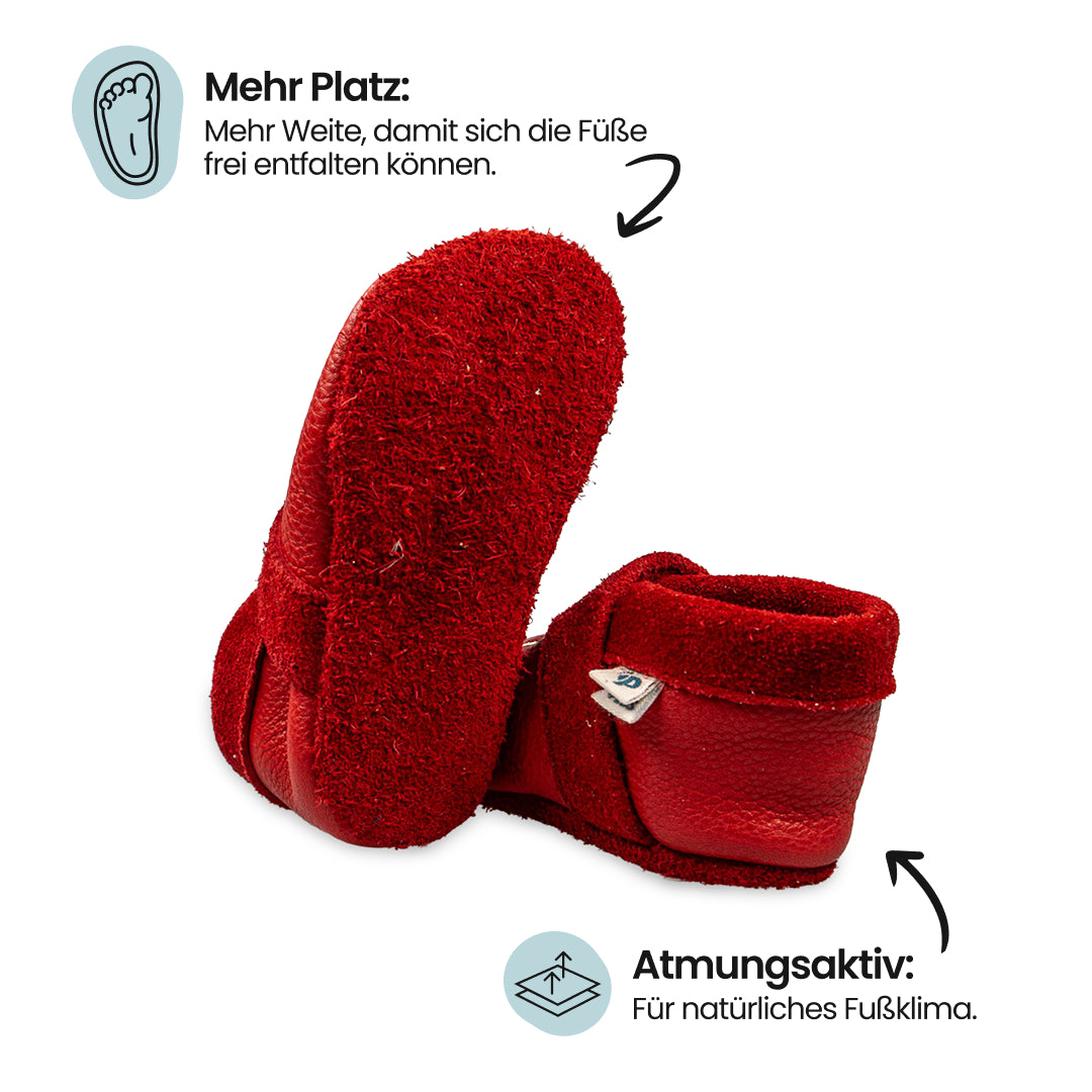 Fox - crawling shoes and slippers made of natural leather