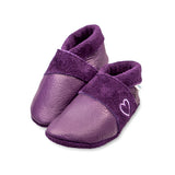 Luxor mit Herzstickerei - Barfußschuhe, Hausschuhe und Krabbelschuhe, IVN Naturleder zertifiziert