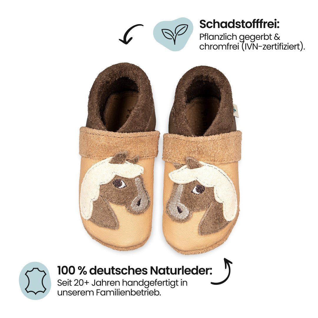 Pony - Barfußschuhe, Hausschuhe und Krabbelschuhe, IVN Naturleder zertifiziert