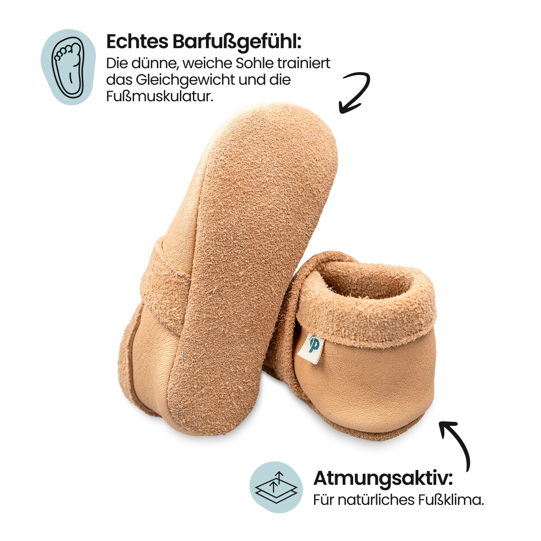 Rocket with Saturn - crawling shoes and slippers made of natural leather