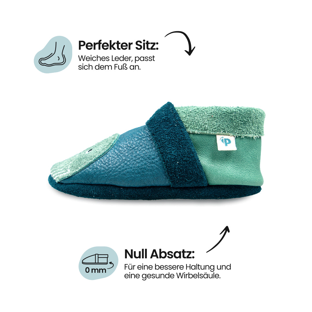 Großer Wal - Barfußschuhe, Hausschuhe und Krabbelschuhe, IVN Naturleder zertifiziert