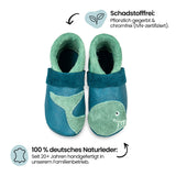Großer Wal - Barfußschuhe, Hausschuhe und Krabbelschuhe, IVN Naturleder zertifiziert