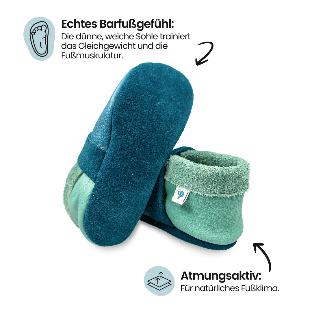 Großer Wal - Barfußschuhe, Hausschuhe und Krabbelschuhe, IVN Naturleder zertifiziert