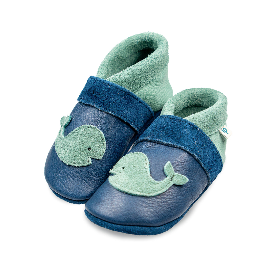 Kleiner Wal - Barfußschuhe, Hausschuhe und Krabbelschuhe, IVN Naturleder zertifiziert