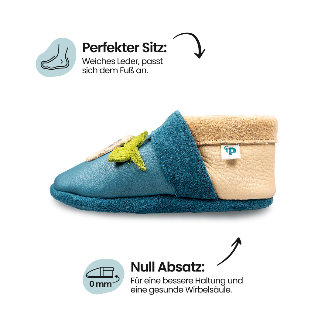 Sloth - crawling shoes and slippers made of natural leather
