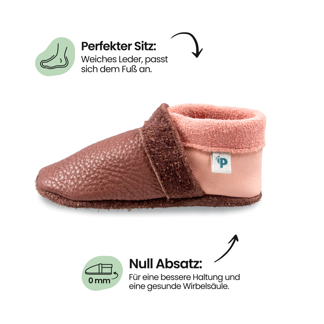 Roseberry/Rosa - Ecolinos, Barfußschuhe, Hausschuhe und Krabbelschuhe