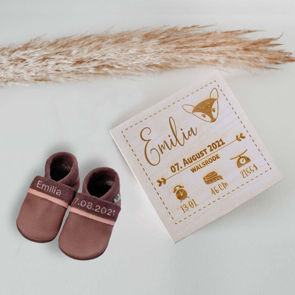 Geschenkset Geburt mit Holzbox Reh
