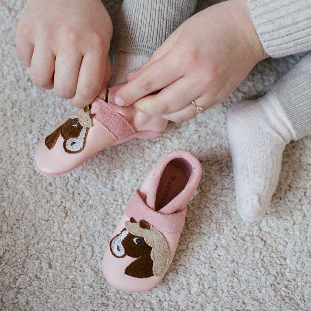 Unicorn - crawling shoes and slippers made of natural leather
