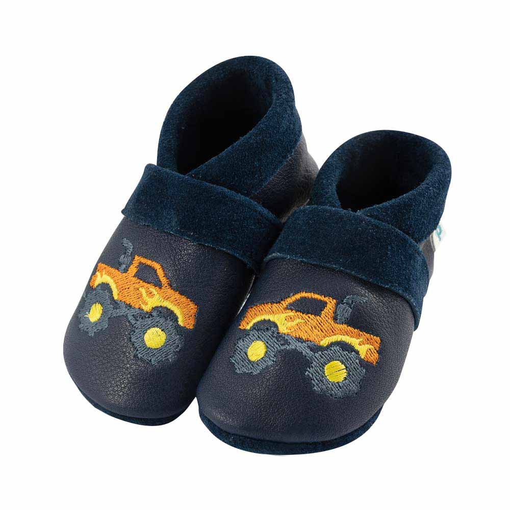 Monster truck - crawling shoes and slippers made of natural leather