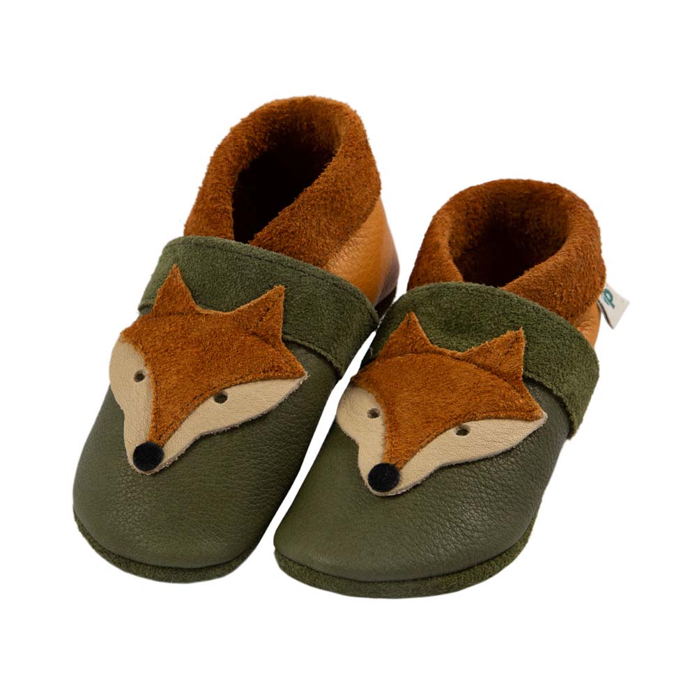 Fox - crawling shoes and slippers made of natural leather