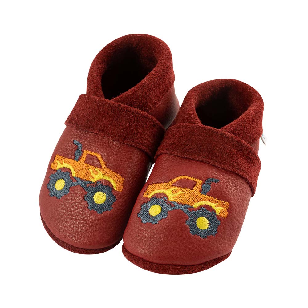 Monster truck - crawling shoes and slippers made of natural leather