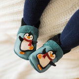 Penguin in summer - crawling shoes and slippers made of natural leather