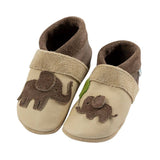 Elephants - crawling shoes and slippers made of natural leather