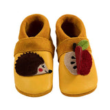 Monkey with banana - crawling shoes and slippers made of natural leather