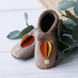 Hot air balloon - crawling shoes and slippers made of natural leather