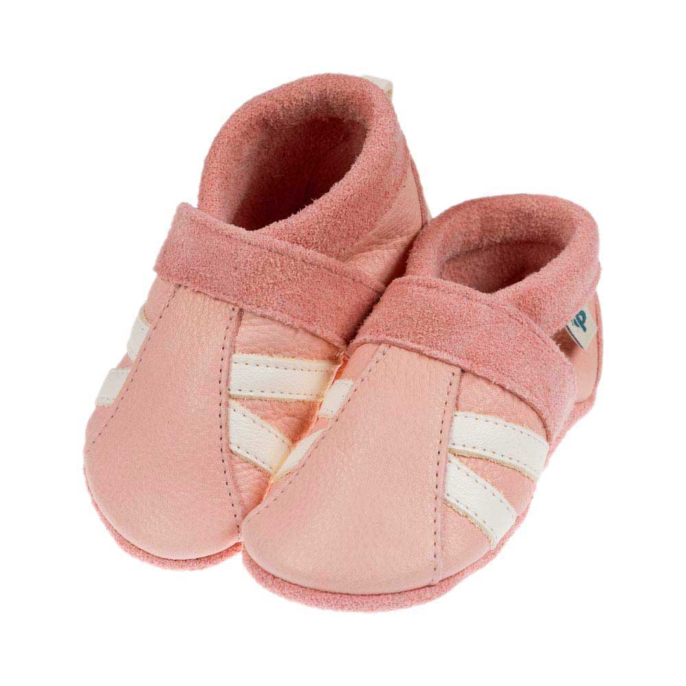 Sportolino with stripes - crawling shoes and slippers made of natural leather