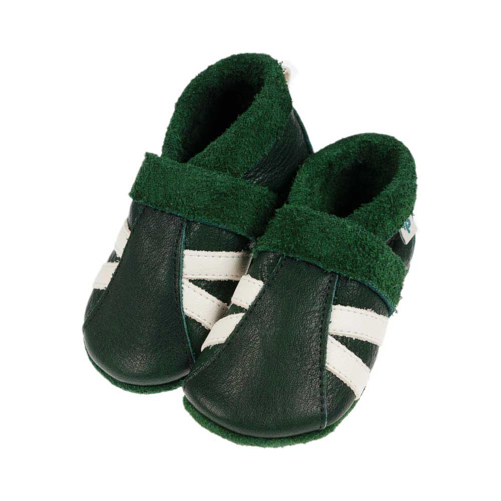 Sportolino with stripes - crawling shoes and slippers made of natural leather