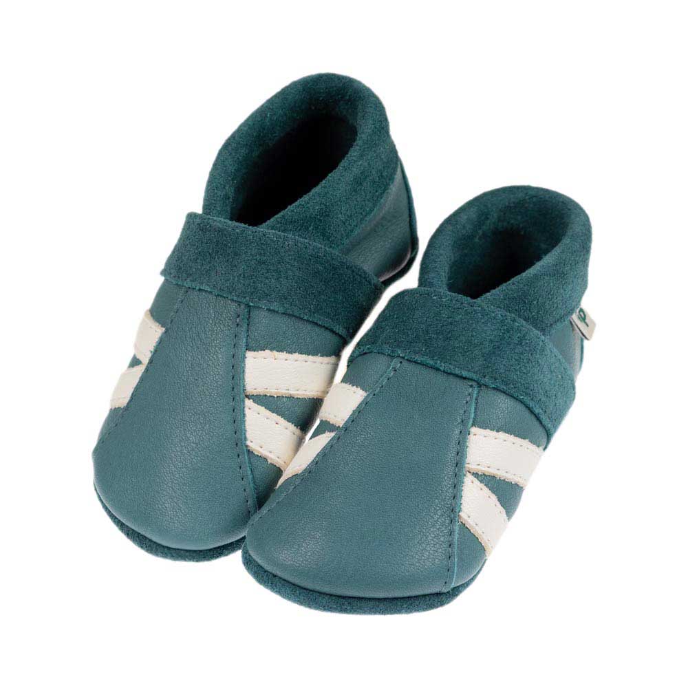 Sportolino with stripes - crawling shoes and slippers made of natural leather