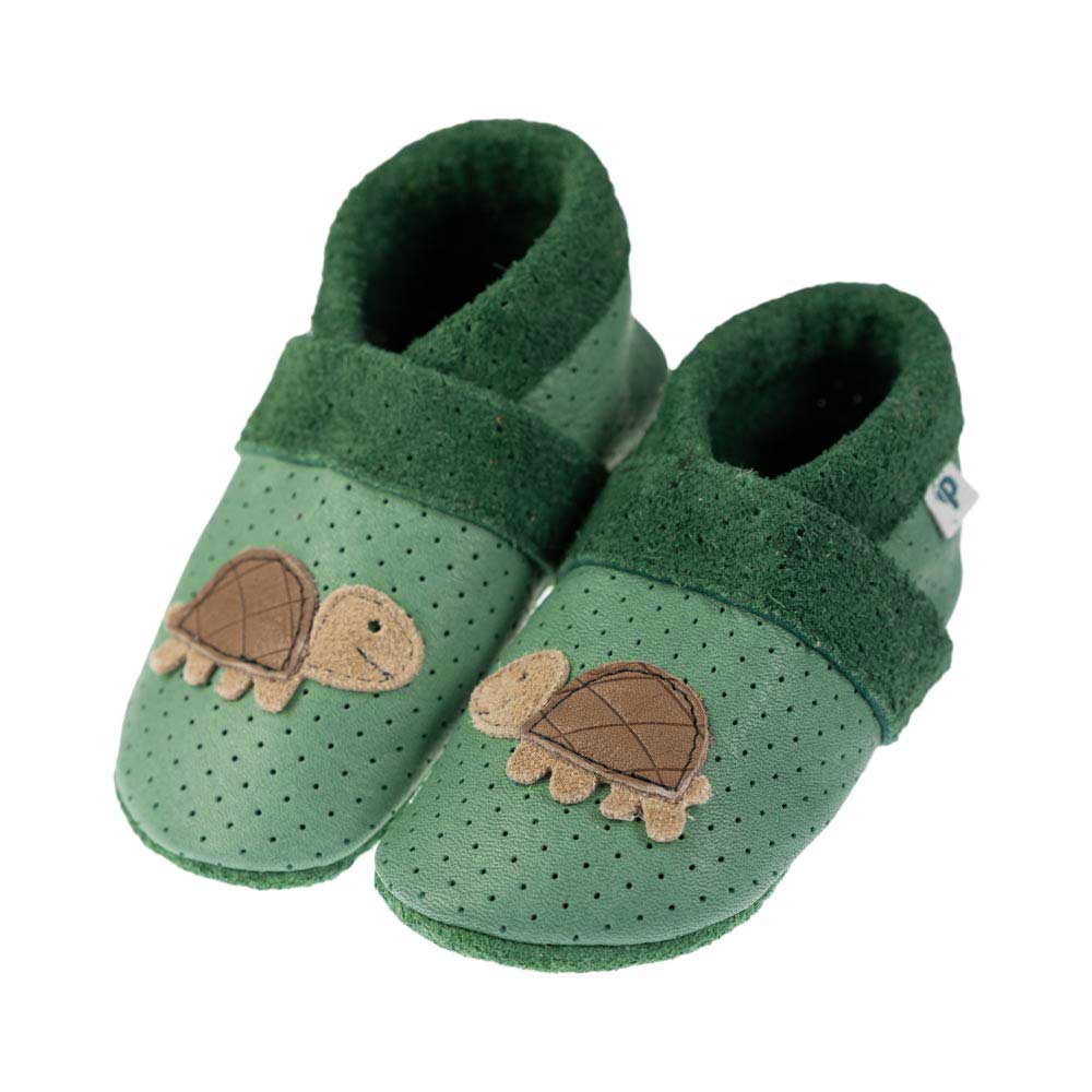 Summer Turtle - crawling shoes and slippers made of natural leather