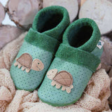 Summer Turtle - crawling shoes and slippers made of natural leather