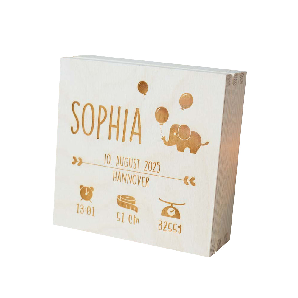 Geschenkbox Geburt Elefant