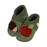 Monkey with banana - crawling shoes and slippers made of natural leather