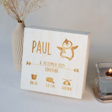 Geschenkset Geburt mit Holzbox Pinguin